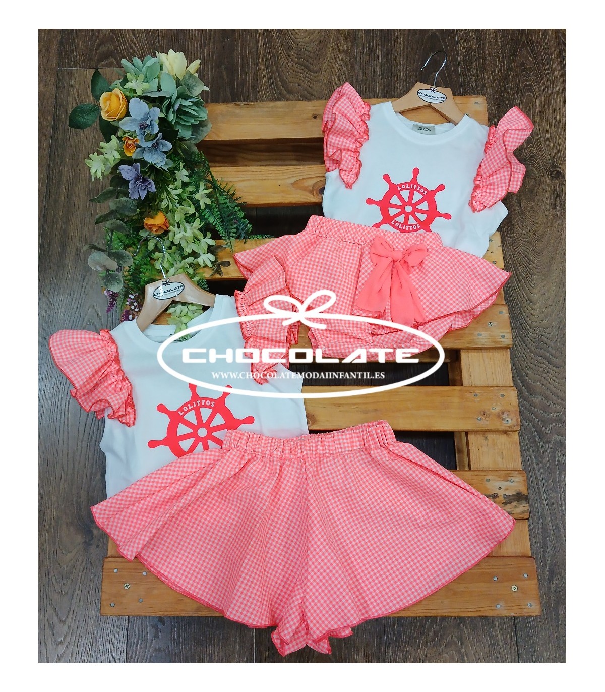 Conjunto camiseta y falda braguita Santorini de Lolittos | Conjunto...