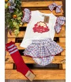 Conjunto camiseta y ranita colección Cherry de Lolittos para niña |...