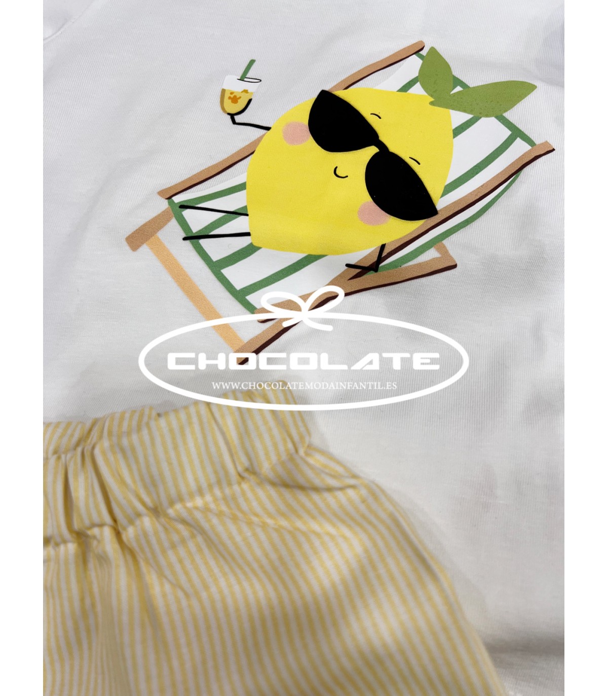 Conjunto niño camiseta limones y bermuda de Pio Pio | Conjunto de P...
