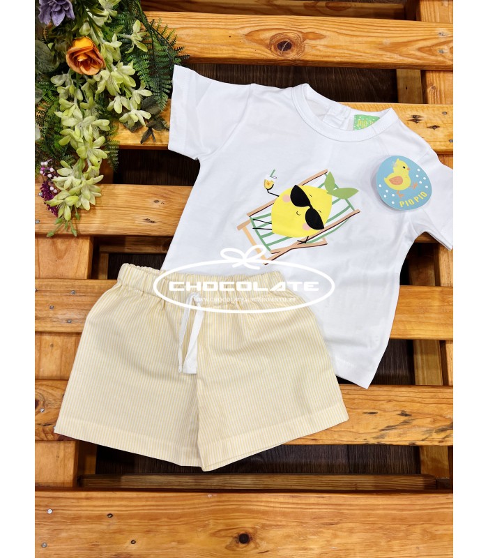 Conjunto niño camiseta limones y bermuda de Pio Pio | Conjunto de P...