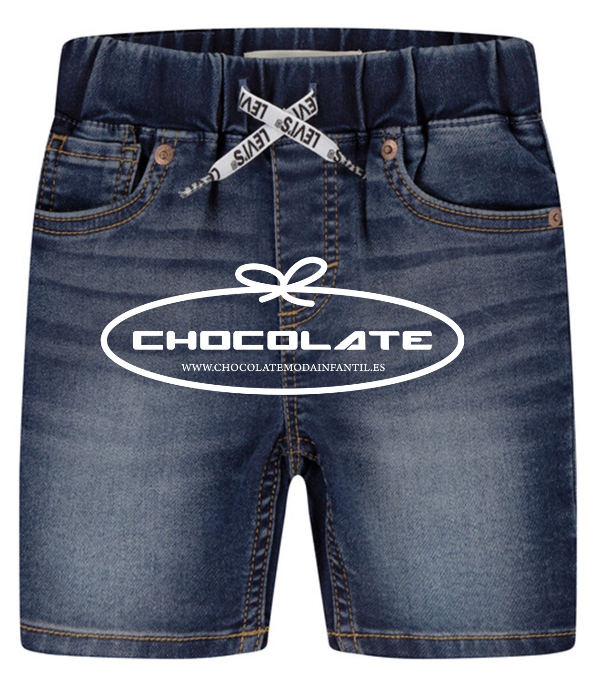 Bermuda vaquera oscura tipo jogging Levis para bebe |      Bermuda ...