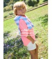 Conjunto niño La Martinica Bike camisa vichy flúor y bermuda blanca...