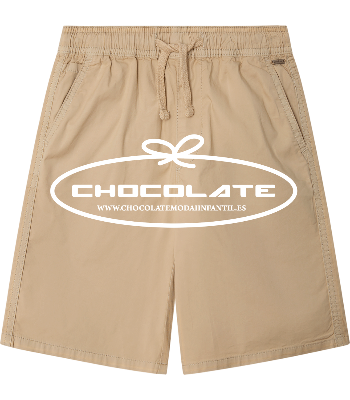Bermuda camel para niño con gomas de Pepe jeans | Bermuda para niño...