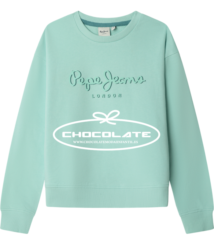 Sudadera niña verde agua de Pepe jeans | Sudadera de la marca Pepe ...