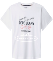 Camiseta niño blanca logo marino y rojo de Pepe jeans | Camiseta bl...