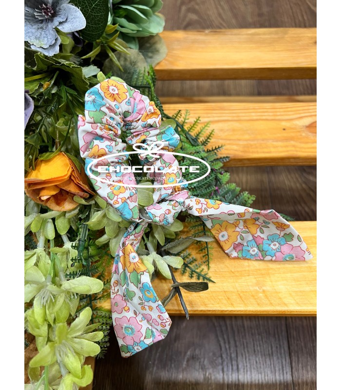 Coletero pelo niñas en liberty turquesa de Mon Petit Bonbon | Colet...