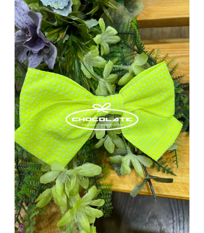 Pinza con lazada fluor amarillo de Mon Petit Bonbon | Preciosa pinz...
