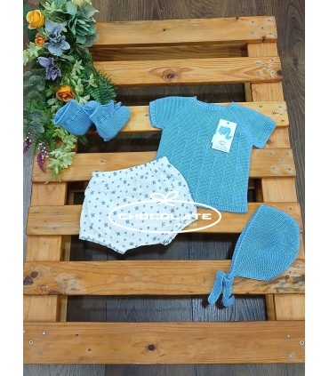 Conjunto azul para bebé 4 piezas de Mac ilusión | Precioso conjunto...