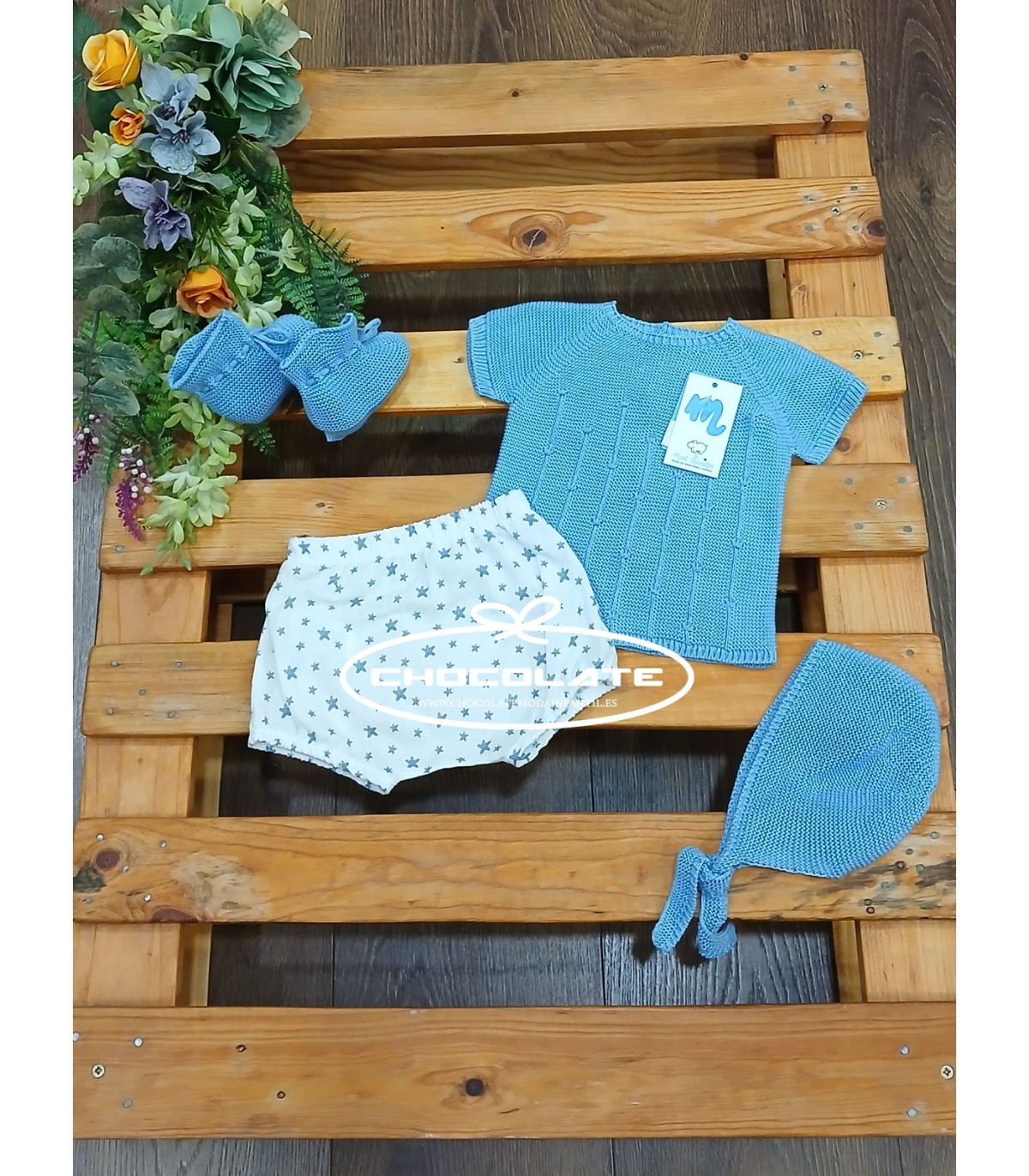 Conjunto azul para bebé 4 piezas de Mac ilusión | Precioso conjunto...