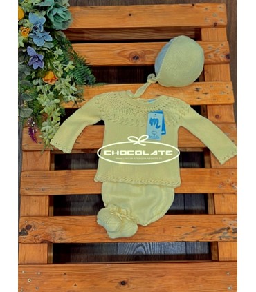 Conjunto de punto amarillo para bebé de Mac ilusión | Conjunto de p...