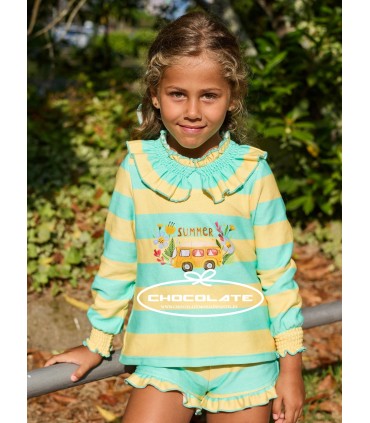 Short y sudadera para niña La Provenza de La Martinica | Conjunto p...