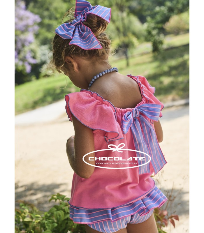 Conjunto niña braga volantes y polo Pantera Rosa la Martinica | Con...