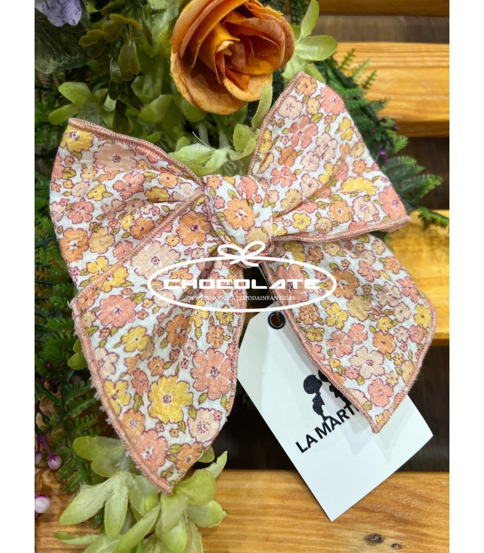 Lazo mediano Peach de La Martinica para niña | Pinza con lazada de ...