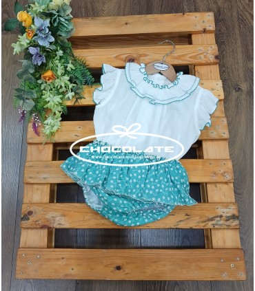 Braguita y blusa para niña colección Esmeralda de La Martinica | Co...
