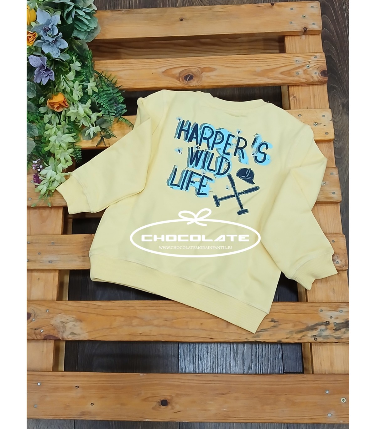 Sudadera niño Wild Life amarilla Harper & Neyer | Sudadera para niñ...