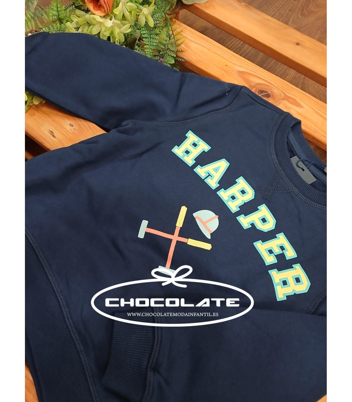 Sudadera Retro kids azul marino unisex Harper & Neyer | Sudadera Re...