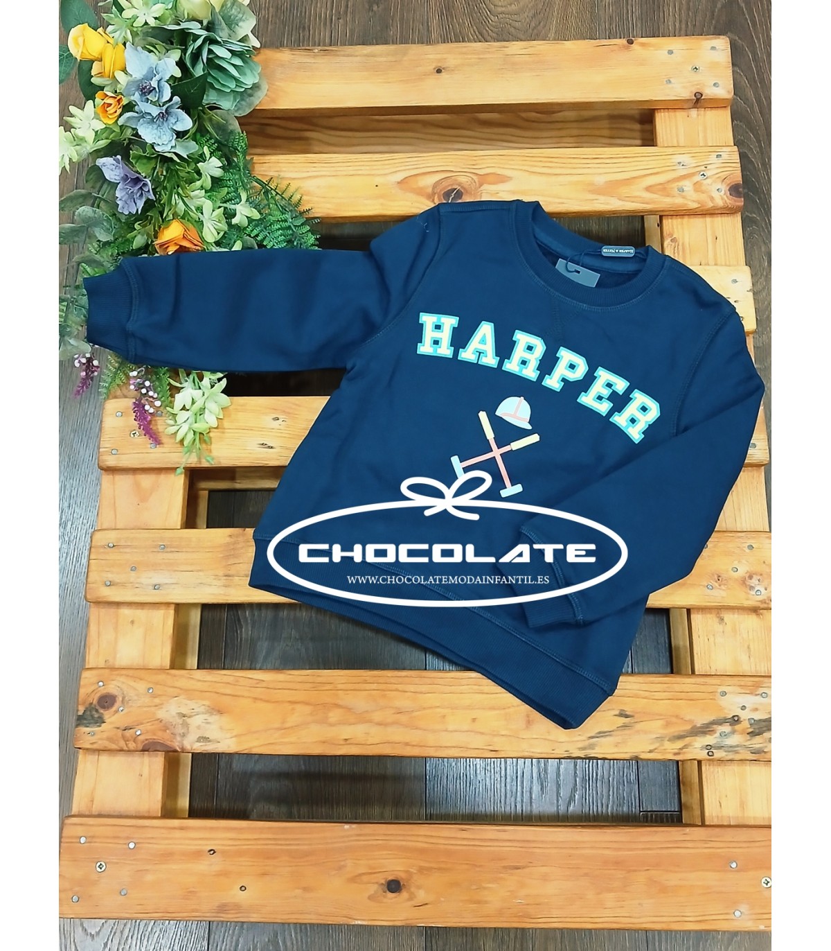 Sudadera Retro kids azul marino unisex Harper & Neyer | Sudadera Re...