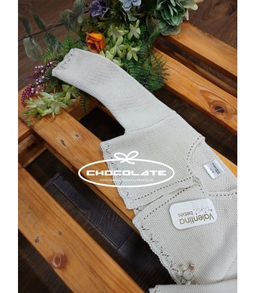 Chaqueta hilo arena Valentina | Chaqueta corta de hilo en color are...