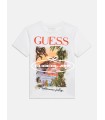 Camiseta niño de Guess blanca con dibujo en el delantero