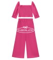Conjunto top engomado y palazzo fucsia de Guess para niña | Precios...