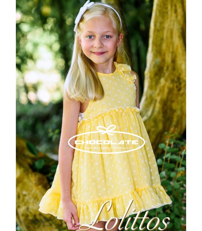 Vestido para niña colección Pretty de Lolittos | Vestido amarillo d...