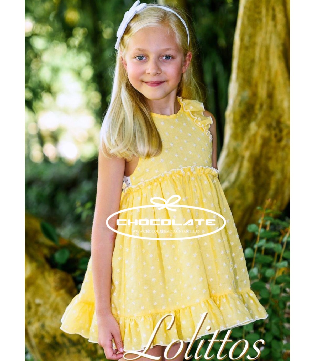 Vestido para niña colección Pretty de Lolittos | Vestido amarillo d...