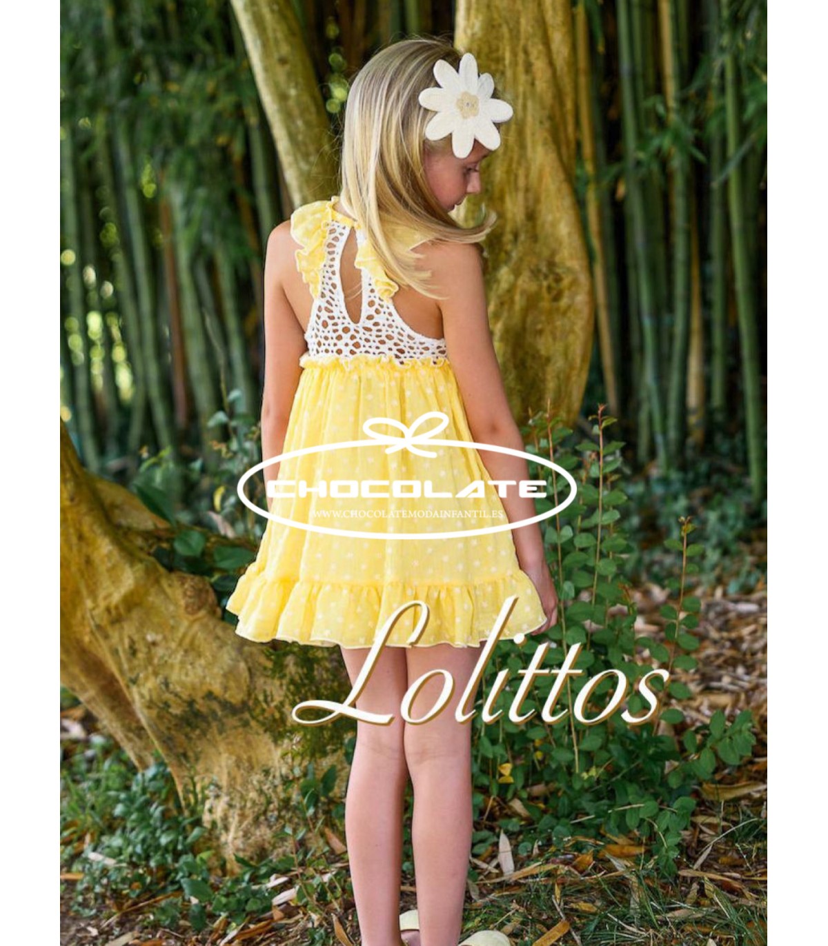 Vestido para niña colección Pretty de Lolittos | Vestido amarillo d...